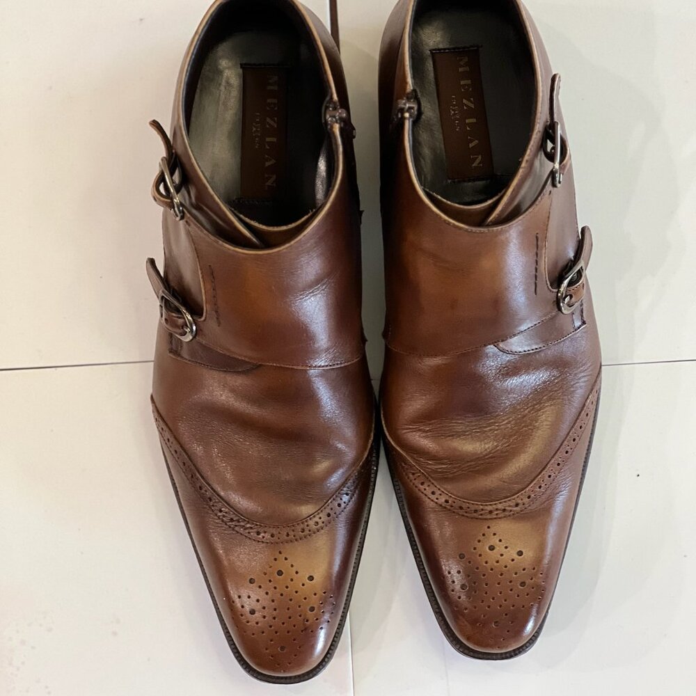 Magnanni Men’s Leather Double Monk Strap Chukka